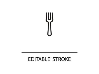 Modern minimalist fork icon, perfect for restaurant branding and culinary design projects.