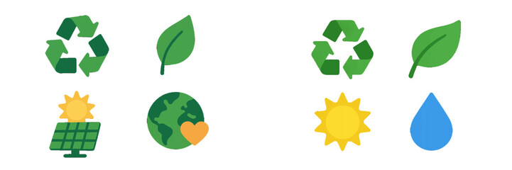 Environmental symbols promoting sustainability and green energy initiatives for a better future