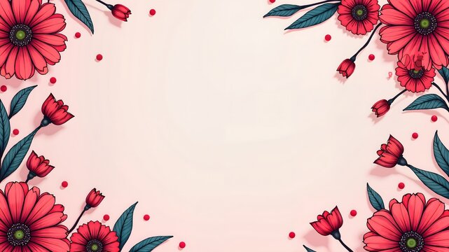 abstract floral background Mother’s Day Pop Art sale banner design free space in the center