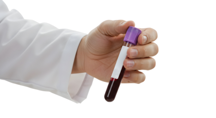 Holding blood sample tube for medical analysis in laboratory environment