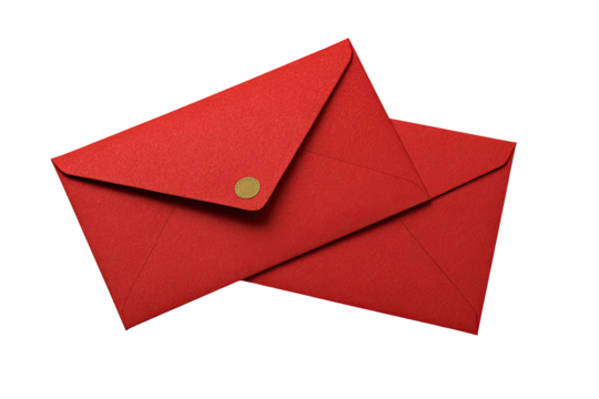 Two red envelopes overlapping