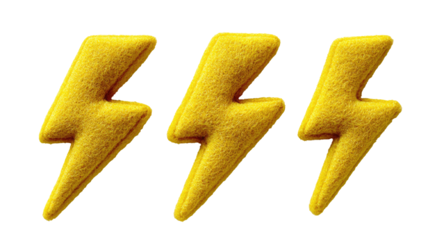 Three yellow lightning bolts