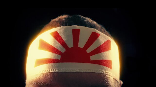 Karate Man Puts On Headband 2 Versions