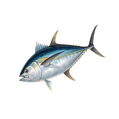 bluefin tuna fish on transparent background