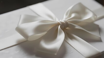 Elegant White Gift Box Tied with a Satin Bow