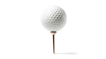 White golf ball on tee