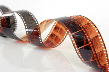 Creative image of a single piece of film, highlighting its classic design and translucent texture.