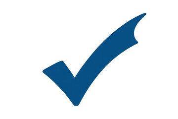 Blue checkmark symbol with glowing outline icon