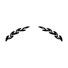Black and white laurel wreath design element ideal for logos and decorative purposes isolated on white background