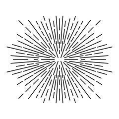 Obraz premium Black and white sunburst graphic design element isolated on white background ideal for vintage retro design projects