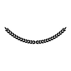 Black laurel wreath design element isolated on white background ideal for logos and awards