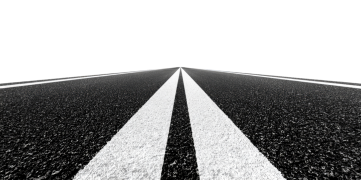 Empty highway stretching into darkness