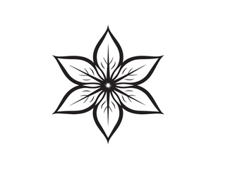 Minimalist Flower Icon Line Art Silhouette Vector Illustration  