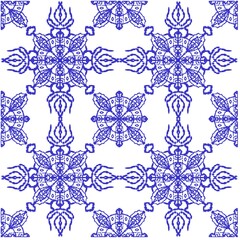 seamless pattern with blue flowers