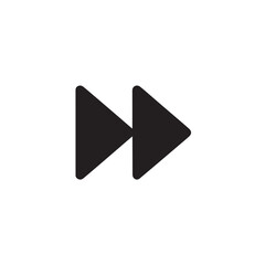 Forward silhouette black and white vector icon