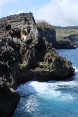 Obraz premium Nusa Penida island, Bali, Indonesia: Kelingking cliff, Broken beach, Atuh beach, Diamond beach, Banah cliff, Crystal Bay beach and Angel's Billabong, the devil pool