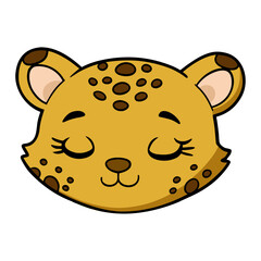 A sleepy leopard's head.