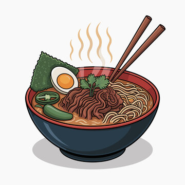 Birria Ramen Fusion Bowl Illustration