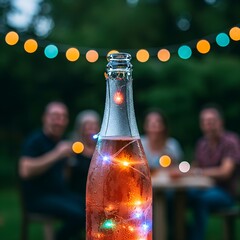 bottle of champagne in a nightclub
