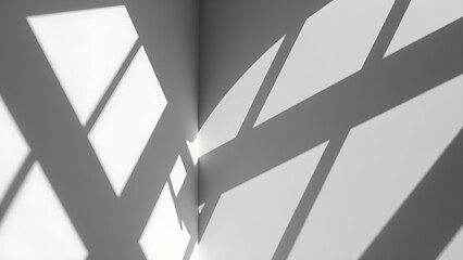 Geometric architectural composition with striking shadows and monochrome aesthetic.