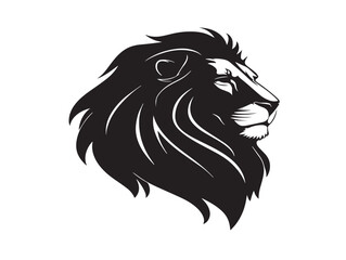 Lion Silhouette Vector Illustration Solid Black Artistic Design