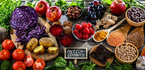 Foods rich in antioxidants. Healthy diet