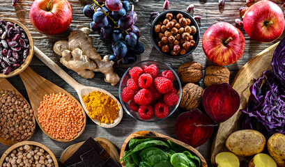 Foods rich in antioxidants. Healthy diet