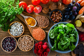 Foods rich in antioxidants. Healthy diet