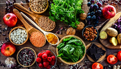 Foods rich in antioxidants. Healthy diet