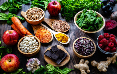 Foods rich in antioxidants. Healthy diet