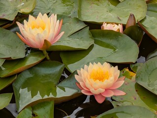 pink water lilies