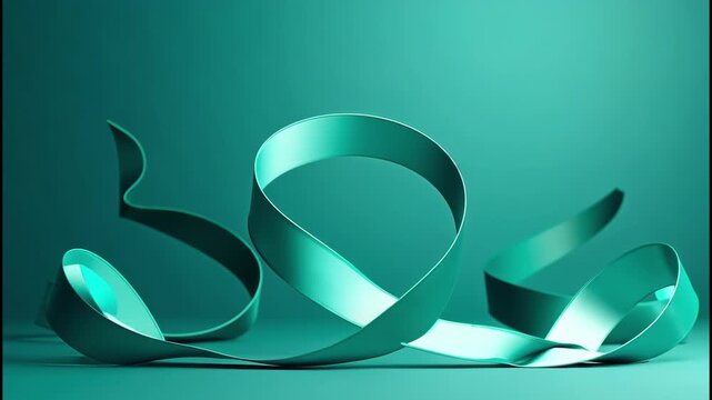 Vibrant Turquoise Ribbon for Medical Animation - HD Stock Footage