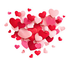 A cluster of hearts in a heart shape