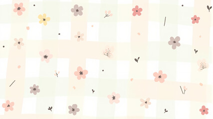 Charming Floral Pattern with Pastel Colors and Butterflies