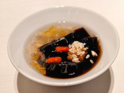 close-up guilinggao (Tortoise Jelly or Turtle Jelly), traditional Chinese dessert