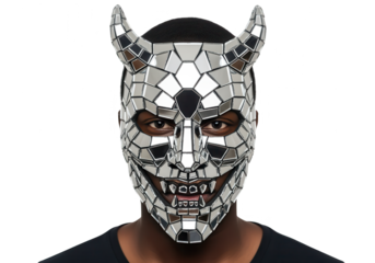 Futuristic Devil Mask: Avant-Garde Halloween Costume Idea