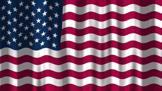 Drapeau avec les couleurs officielles des Etats Unis d'am&eacute;rique flottant dans le vent pour une illustration concernant le tourisme, le patriotisme, la culture, le voyage, la soci&eacute;t&eacute; ou les actualit&eacute;s