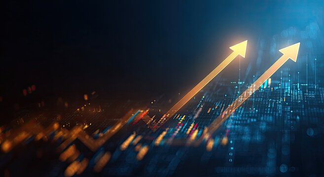 Abstract graphic of upward financial trend - Powered by Adobe