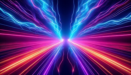 neon energy field with electrical arcs