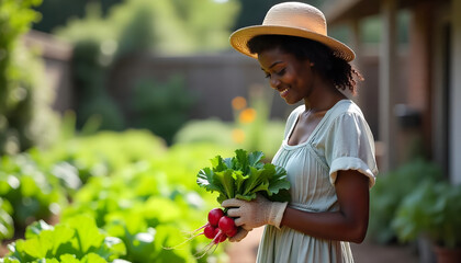 a, woman, beauty, harvests, a, salad, on, the, field, nature, summer, people, flower, grass, smile, park, spring, outdoors, flowers, child, hair, meadow, person, face, garden, smiling, lifestyle, happ