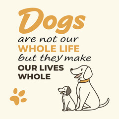 A heartwarming typography design celebrating dogs, showing playful paw prints intertwined with elegant letters, symbolizing the love and joy they leave in our hearts.
