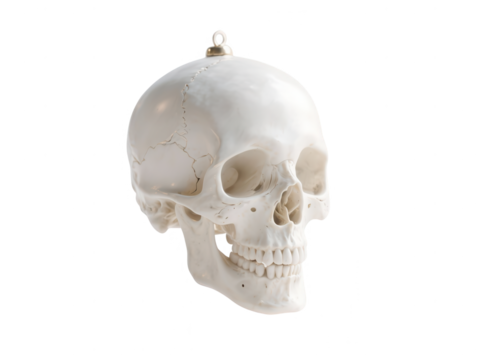 Realistic Skull Ornament on White Background for Halloween
