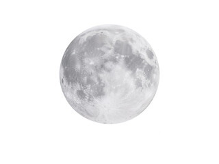 Naklejka premium Full Moon Isolated on White Background