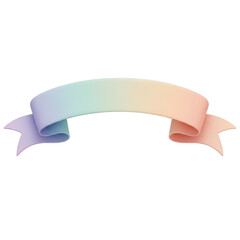 Soft pastel gradient ribbon banner with copy space on black background