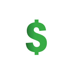 Fototapeta premium Bright green dollar sign symbol glowing against a black background