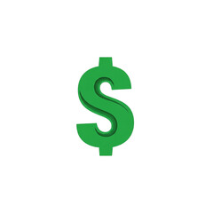 Bright green dollar sign symbol on a black background