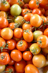 Heap of organic tomato at a traditional market