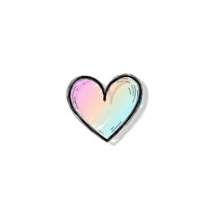 Fototapeta premium Hand drawn pastel rainbow heart on black background