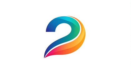 Colorful abstract number two graphic