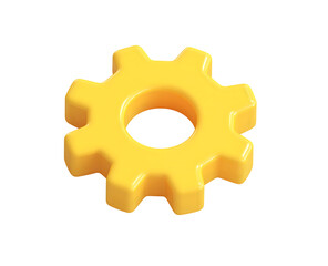 3D cartoon yellow gear icon